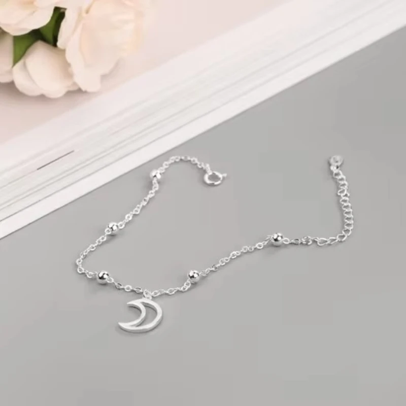 New Fashion Jewelry Beautiful 925 Sterling Silver Bracelets Moon Simple Personality Sweet Bracelets
