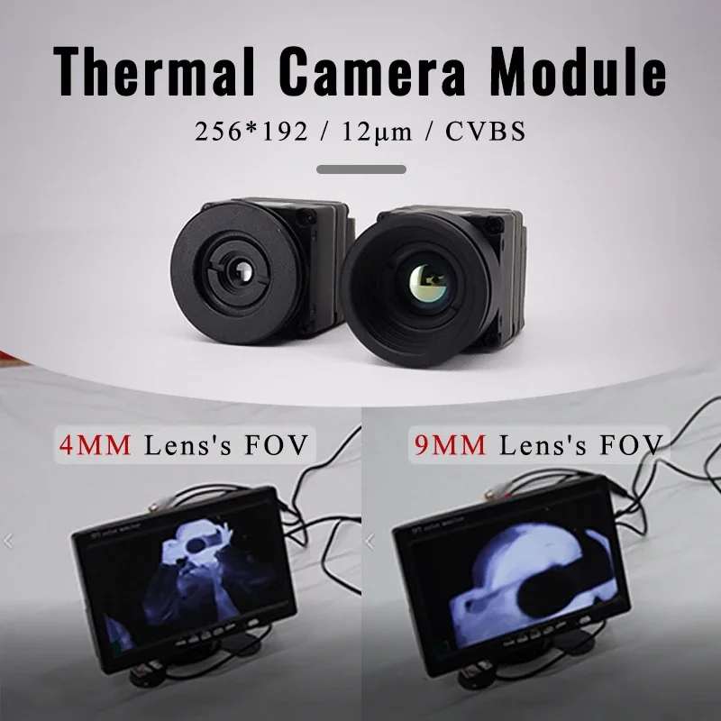 FPV nieuwe CVBS warmtebeeldmodule 256*192, warmtebeeldmodule 4MM/9MM geschikt voor warmtebeeldcamera, mini-formaat