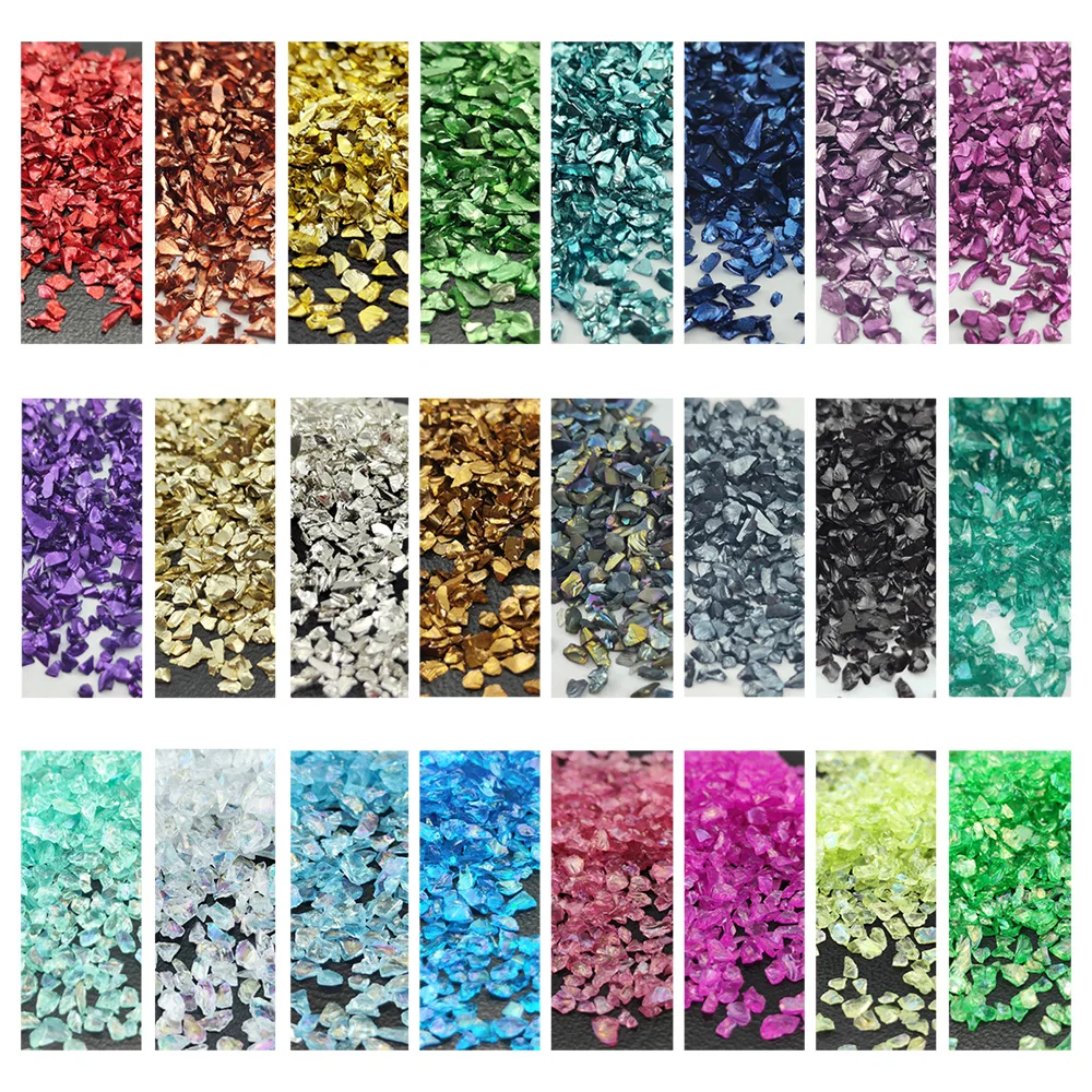 Broken Glass Stones Resin Fillings Beads Crystal UV Epoxy DIY Crafts Nail Art Decorations Handmade Jewelry Making Mold