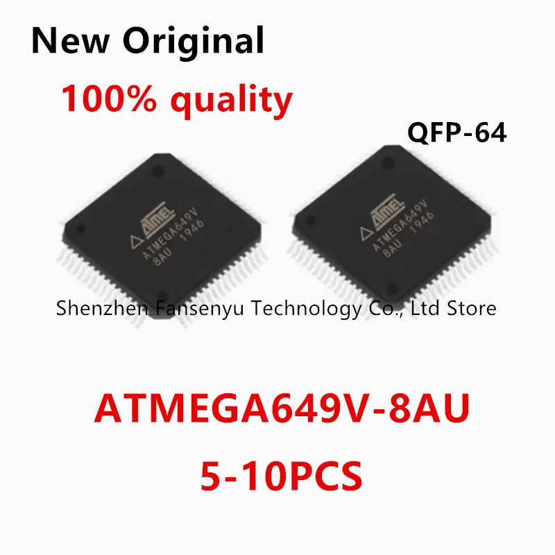 

(5-10piece)100% New ATMEGA649V-8AU ATMEGA649V 8AU QFP-64 Chipset