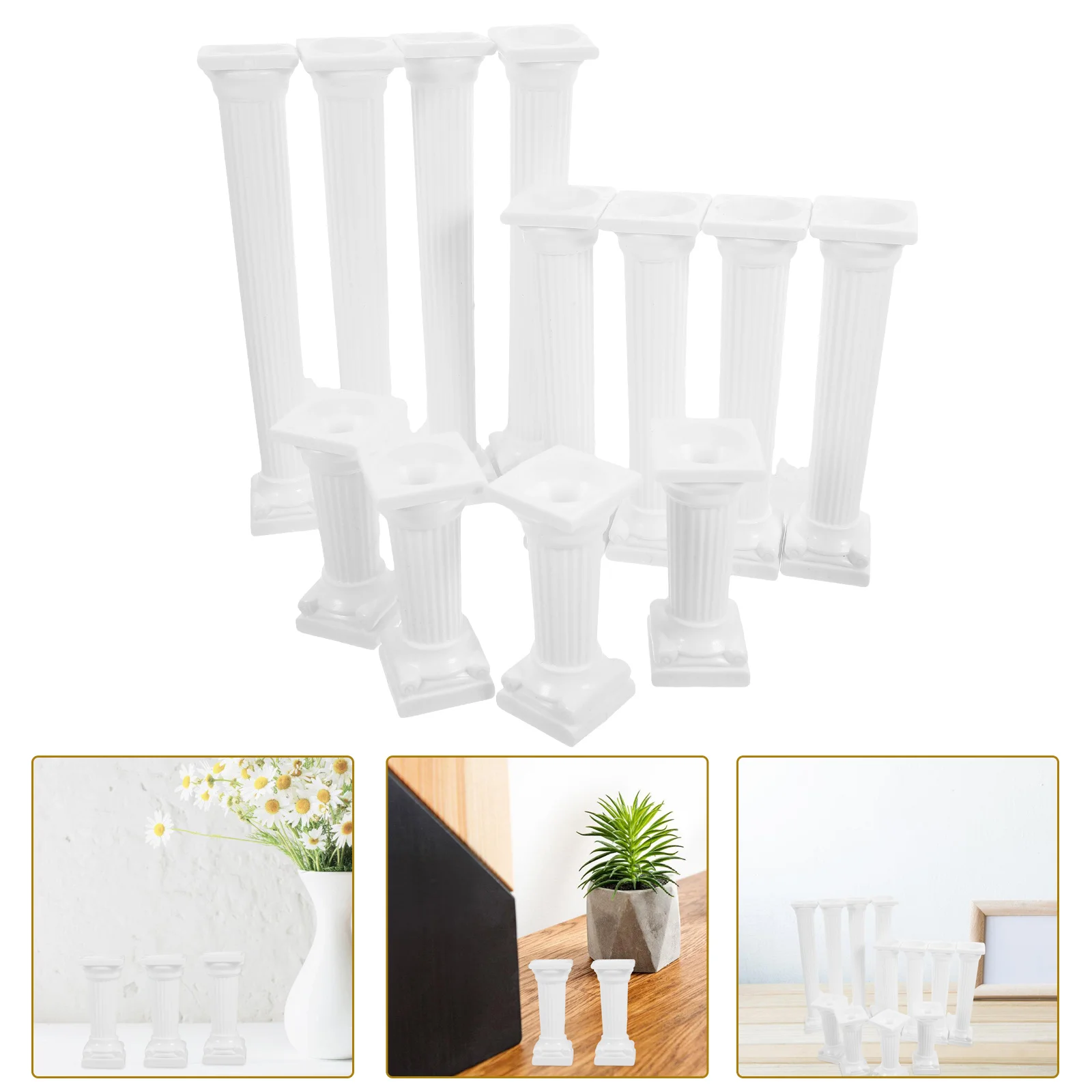 12 Pcs Square Octagonal Roman Column Shooting Props Scene Decoration Architectural Sand Table Pillar