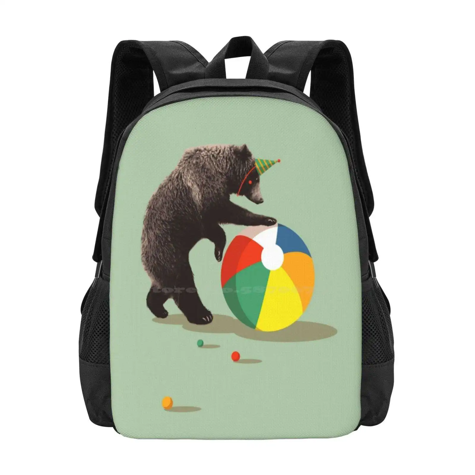 

Showtime School Bag Big Capacity Backpack Laptop Show Bear Circus Funny Joy Animal Ball Colour