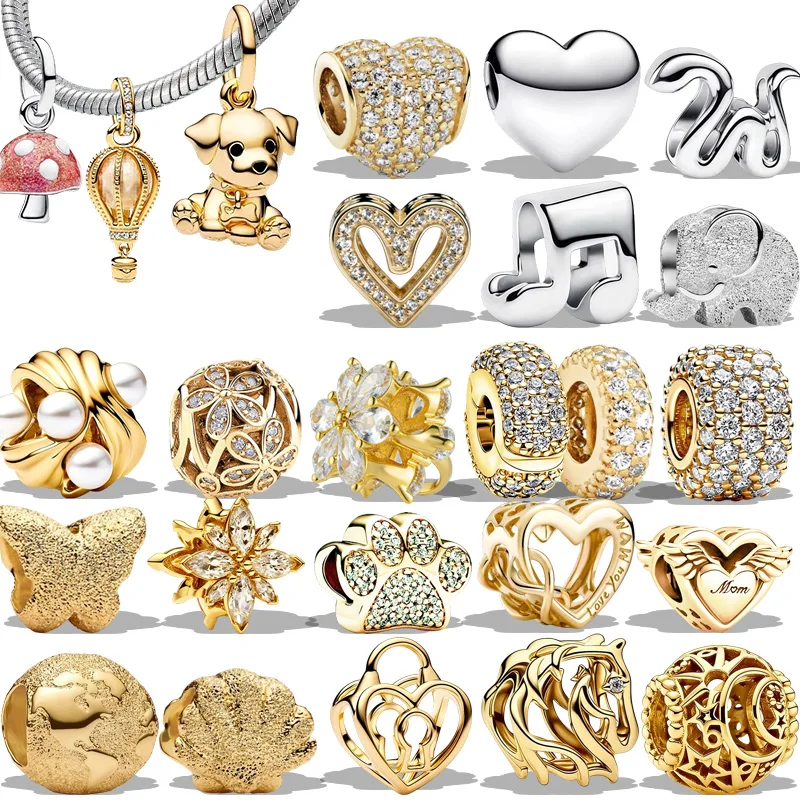 

Original Charm Beads,Sparkling Hollow Horse& Globe Mini&Gold plated Sparkle Spacer Bead Fit Pendant Bracelet Women Jewelry Gift