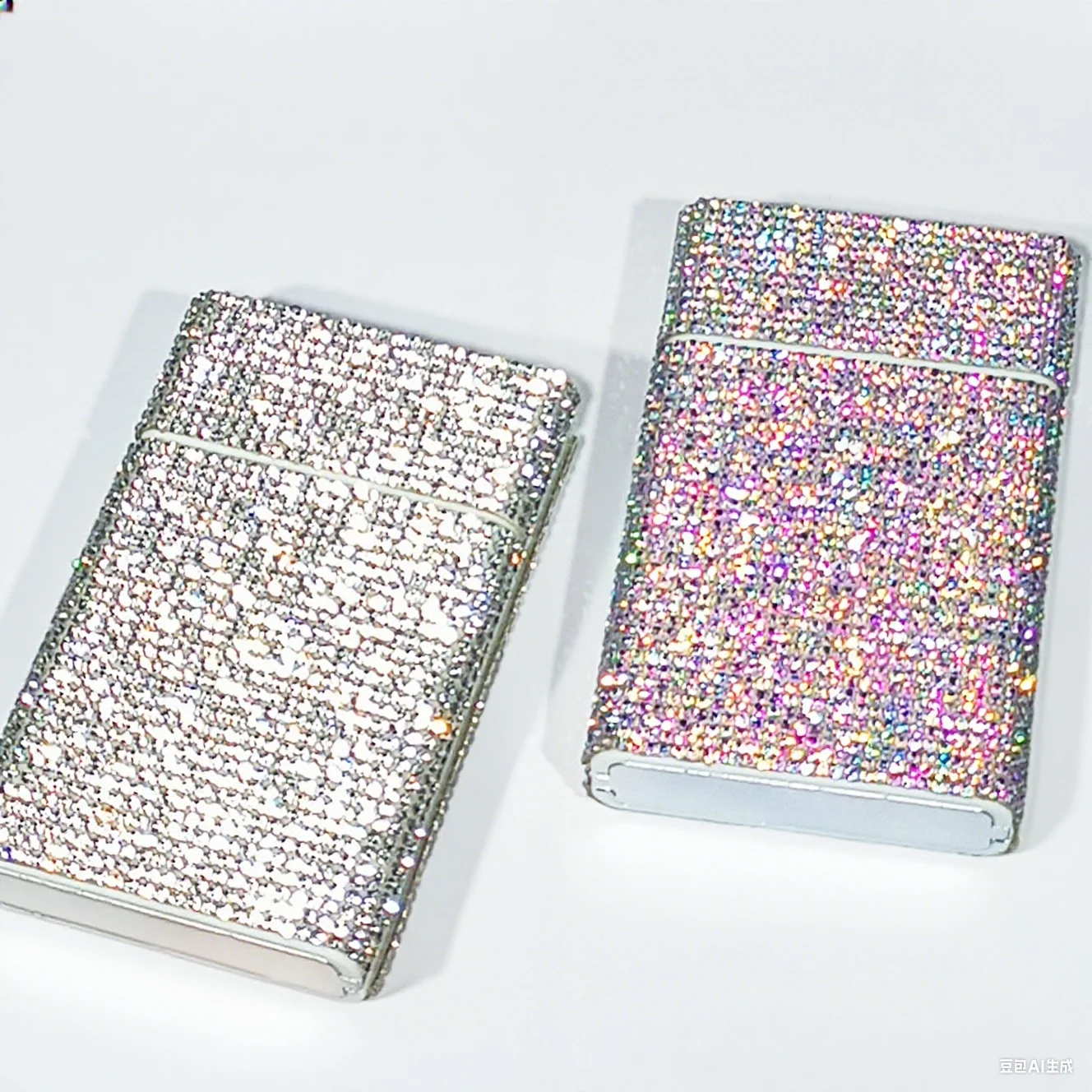 الفاخرة بلينغ حجر الراين علبة السجائر للنساء المعادن المحمولة الماس التدخين صندوق تخزين بلينغ المنظم حامل مذهلة