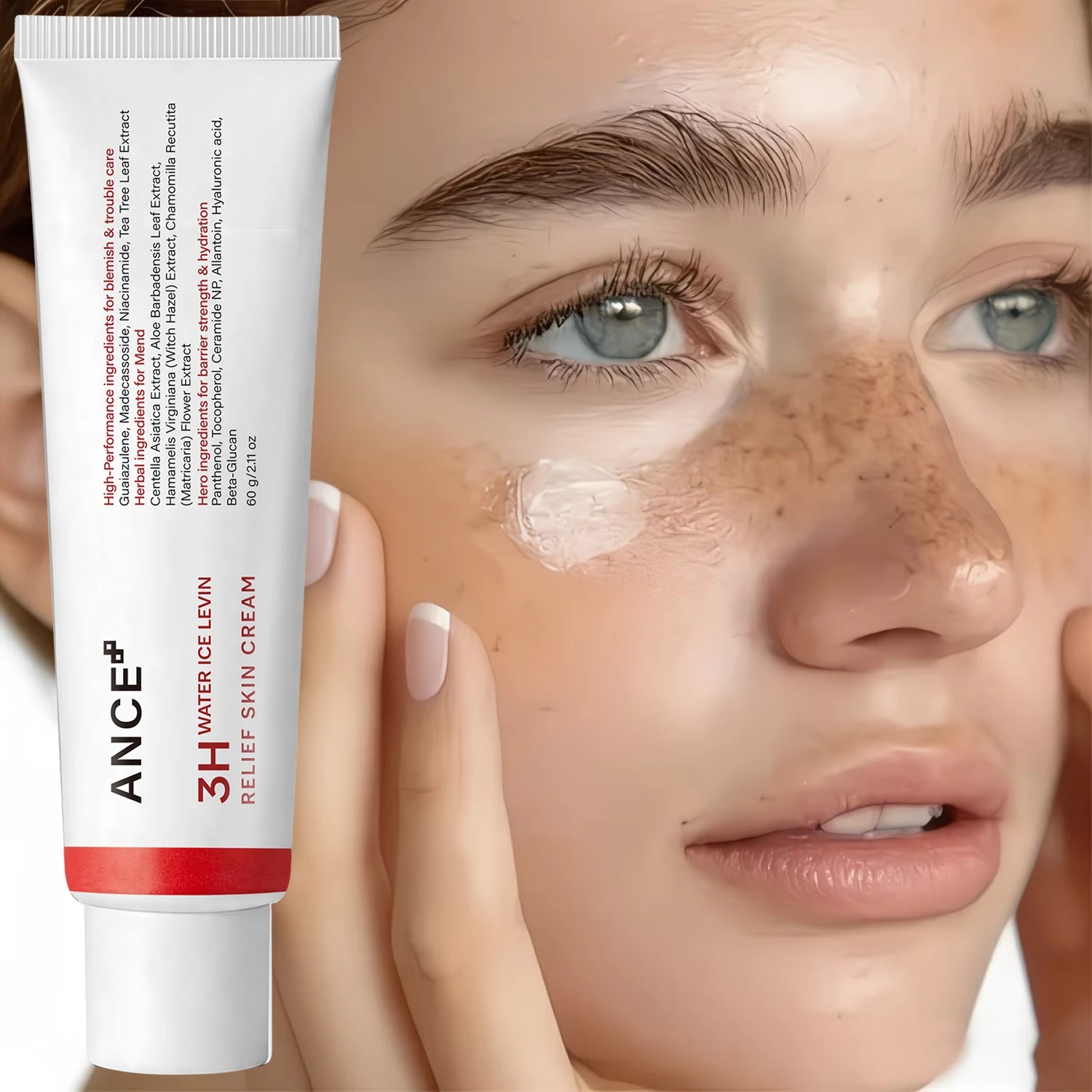 WATER ICE LEVIN ANCE‑3H Relief Skin Care Cream 60g Moisturizing Nourishing Gentle Soothing Daily‑use Facial Cream
