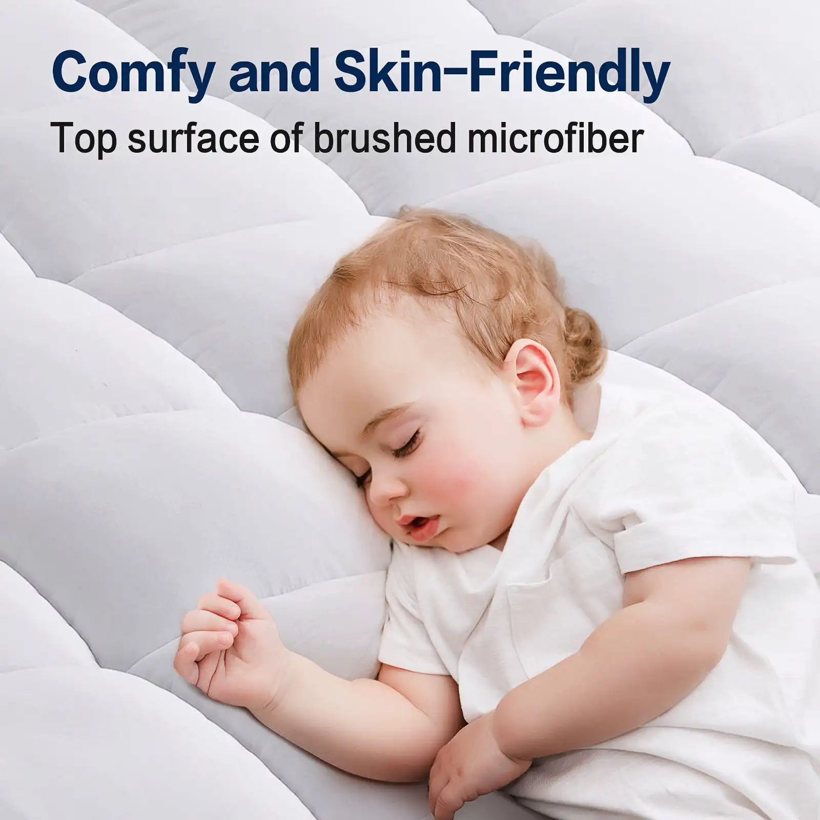 Mattress Topper King Size Extra Thick Mattress Pad 8-21" Deep Pocket Soft Down Alternative Fill Mattress Protector (78x80 Inches