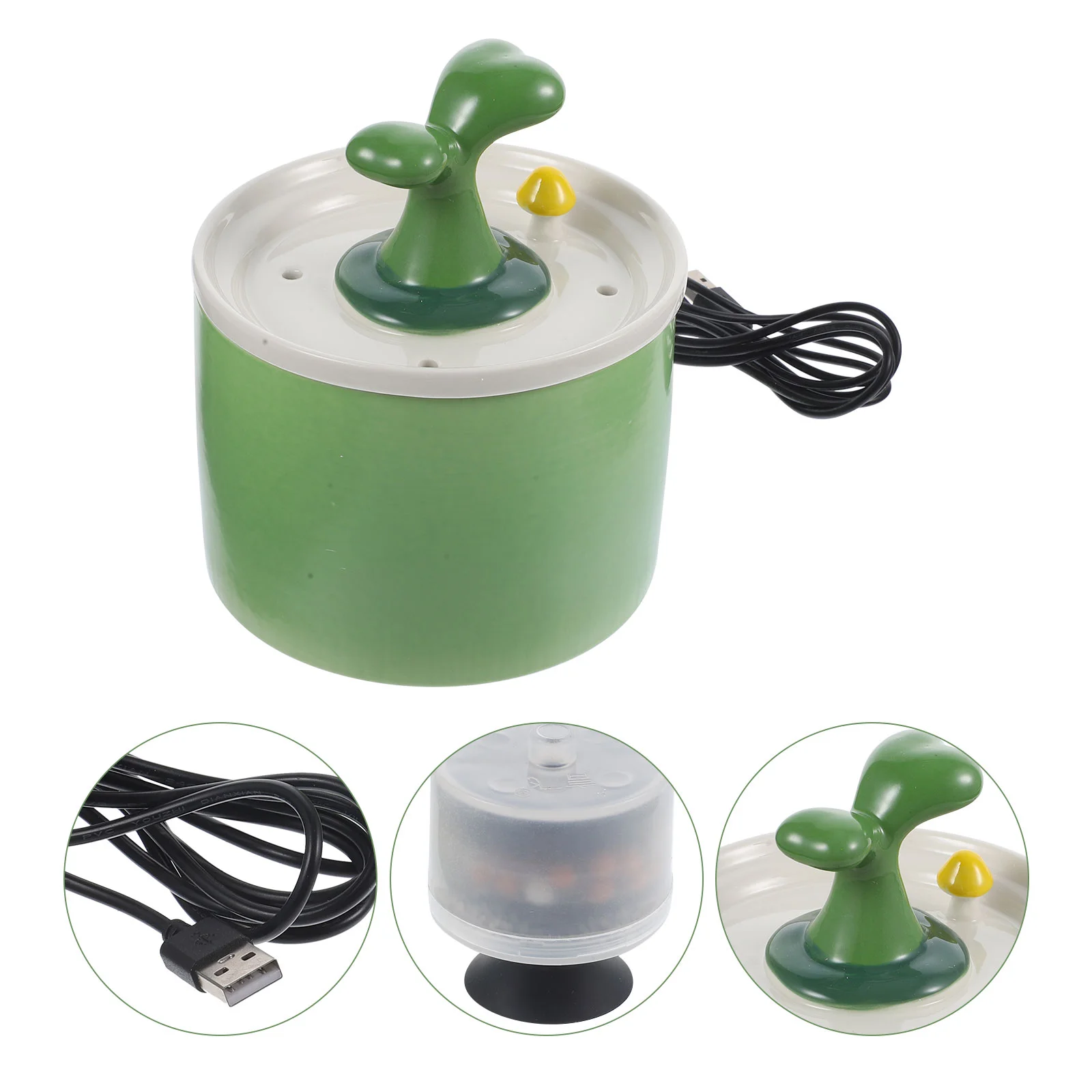 

1L Pet Drinking Fountain Ceramic Water Dispenser Electric Cat Dog 3 Filter Cores Self Circulation Keeps Water Fresh