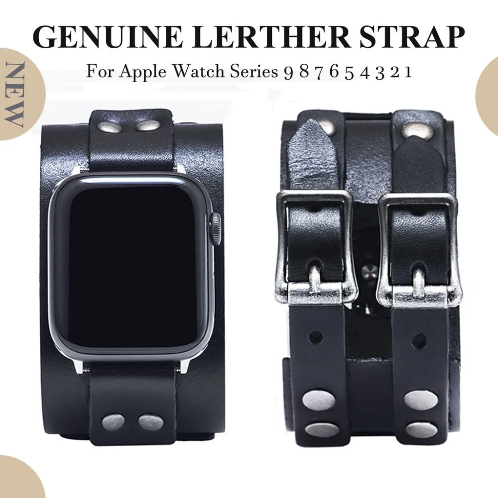 

Genuine leather strap for Apple watch band loop 44/45mm watchband for iwatch Ultra49mm 45mm 41mm 8/7/6/5/4 bracelet accessories