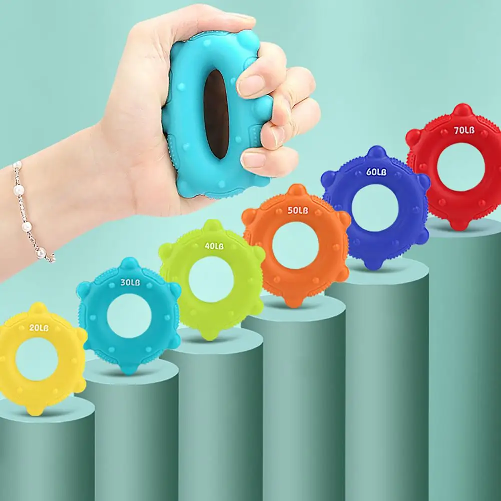 

Hand Grip Strengthener Rich Color Silicone Forearm Hand Grip Ring Wrist Muscle Trainer Hand Forearm Grip Strength Trainer