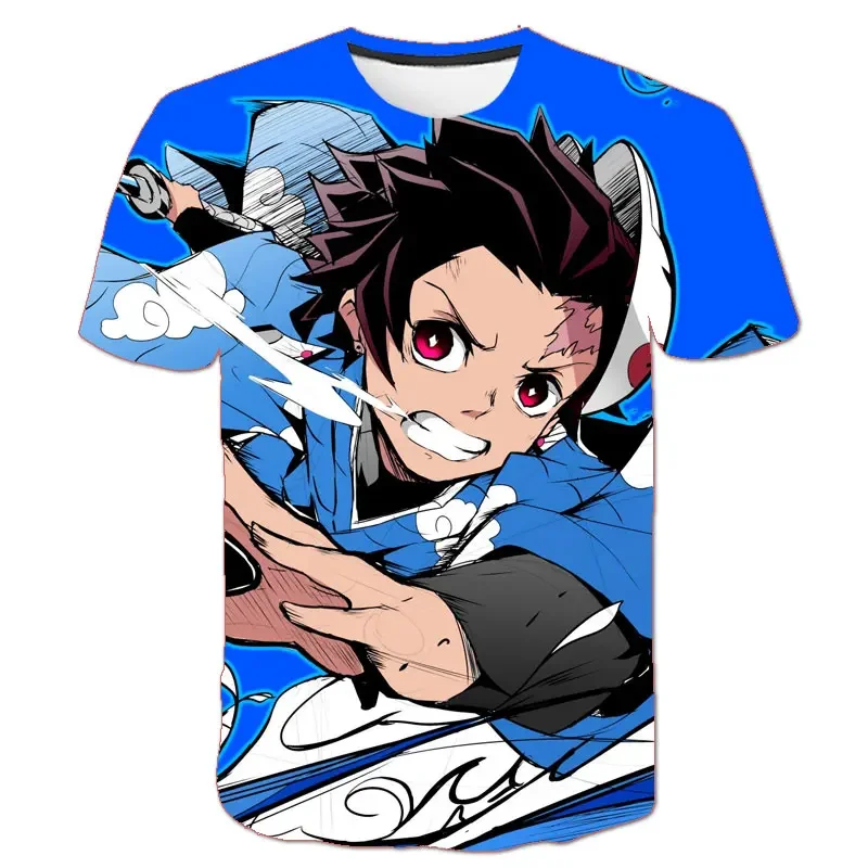 Camiseta infantil com estampa 3D de anime japonês, estilo Harajuku casual, tops de moda streetwear, roupas para meninos, nova moda