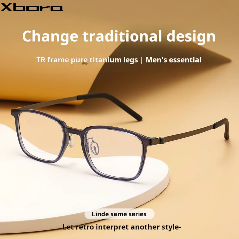 

Xbora Ultralight Titanium Fashion Vintage Men's Frames Ultralight Flexible Optical Prescription Glasses Women New 1852
