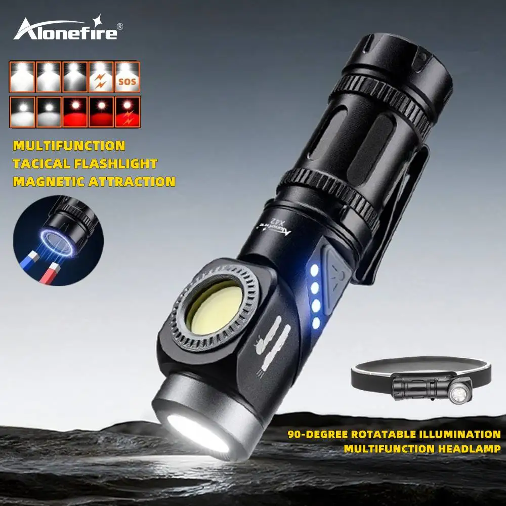 كشاف ليد 2 في 1 90 ° تويست كشافات دوارة السوبر مشرق التخييم مصباح في الهواء الطلق العمل المشي لمسافات طويلة مصباح أمامي للطوارئ المغناطيس الشعلة
