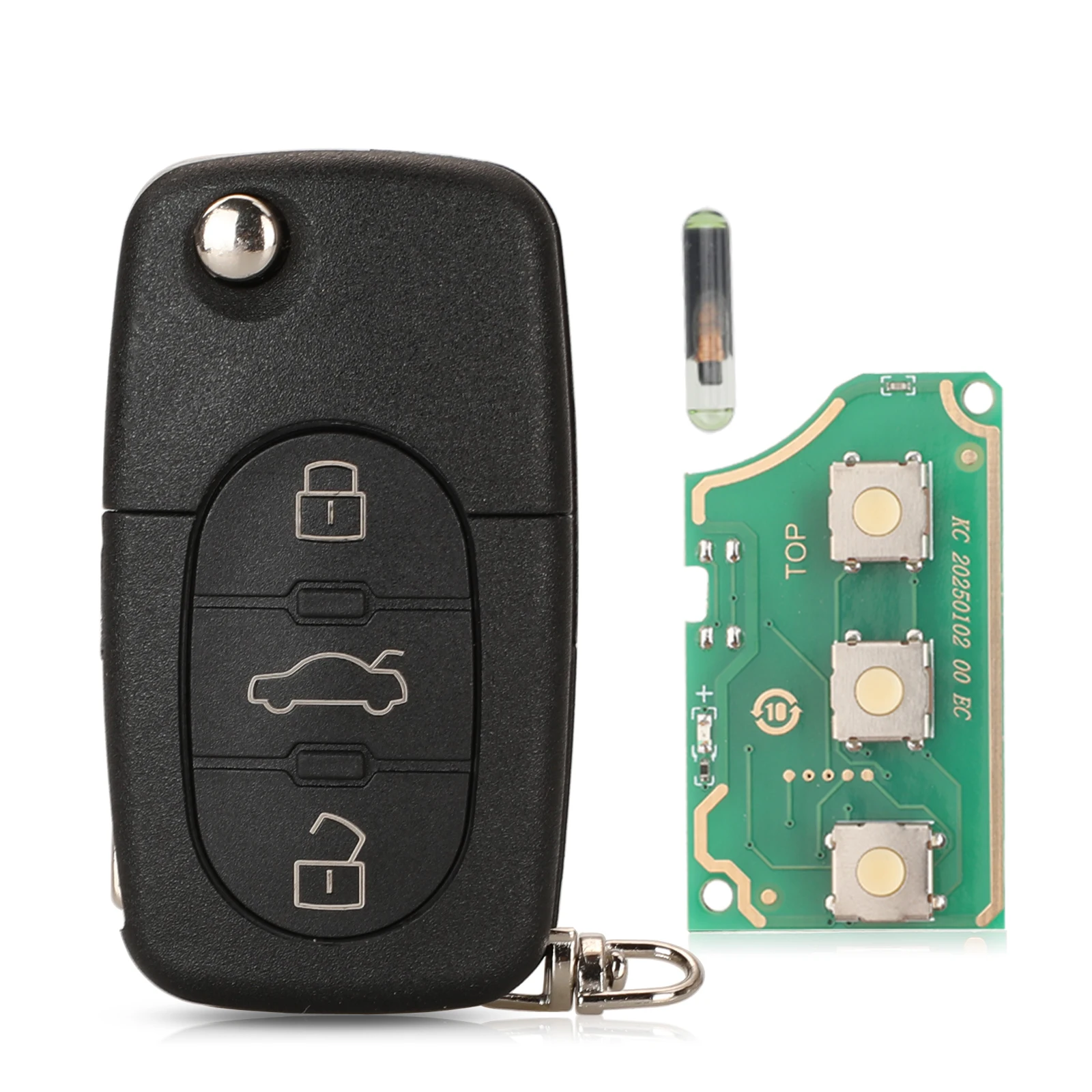 Jingyuqin 4D0837231A 4D0837231K 3BTN Key fob Für Audi A3 A4 A6 A8 TT RS4 Quattro Alten Modelle 433Mhz ID48 chip Auto Fern Flip Schlüssel