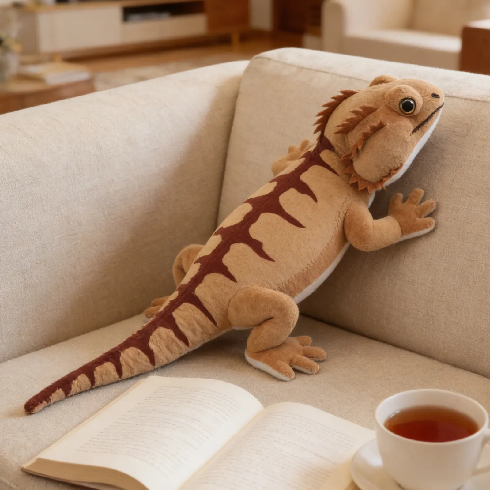 

16.34inch Lizard Pillow Realistic Design Soft Comfortable Decorative Cushion for Reptile Lovers Home Bedroom Car Use Bearded