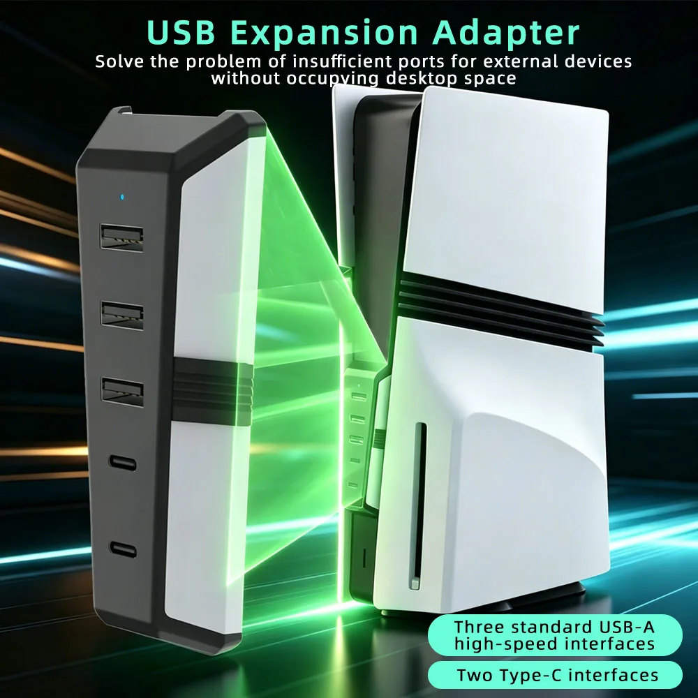 

USB Splitter Extender For PlayStation 5 Multi Port Power Board Expansion Socket 5-in-1 USB Expansion Converter Game Accessories