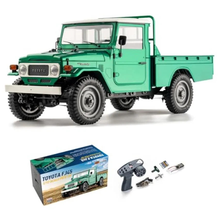 RC crawler for adults and model enthusiasts, ABS plastic, green, two-speed transmission and remote control lighting system