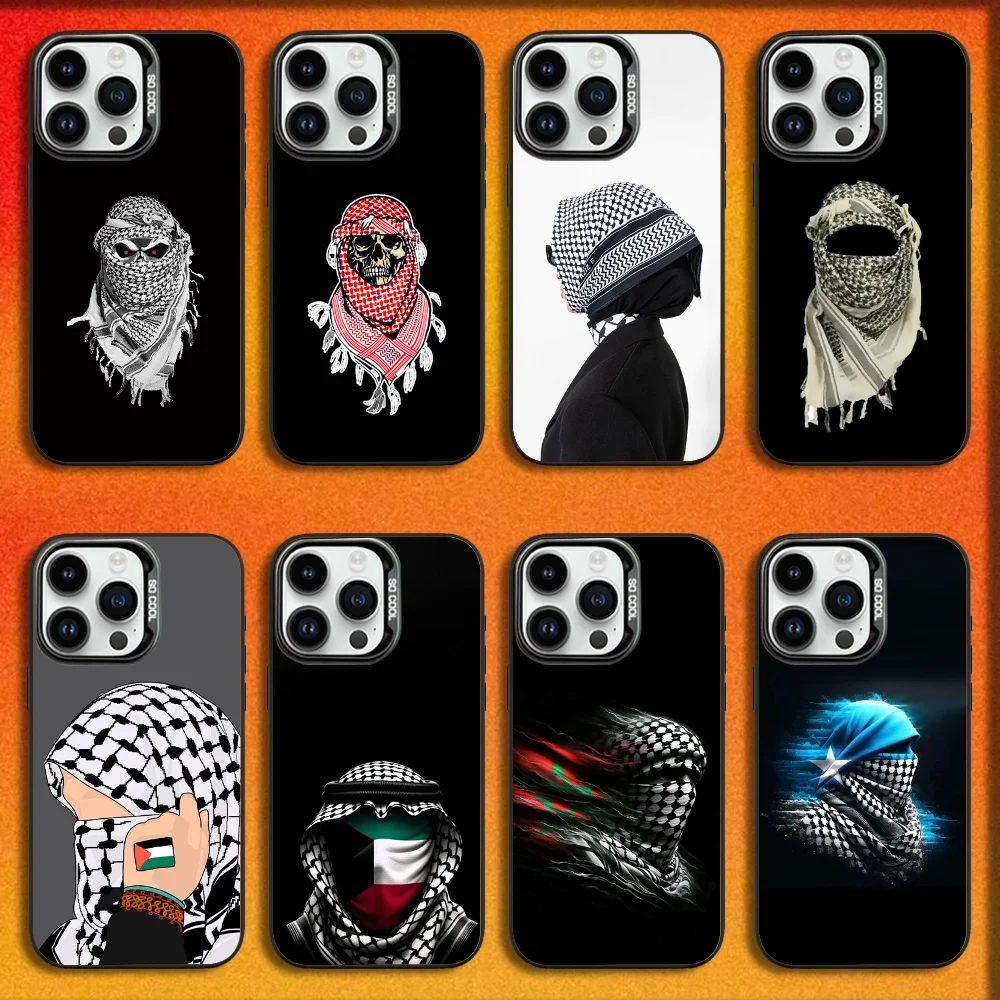 

Arab Hattah Keffiyeh Fashion Phone Case For iPhone 16,15,14,13,12,11,Mini,Pro,E,MAX Black Candy Matte Shockproof Cover