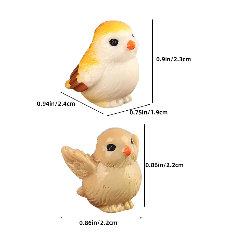 Mini Resin Parrots 20pcs – Exquisitely Detailed Small Bird Statues for Fairy Garden, Terrarium & Desktop Decoration