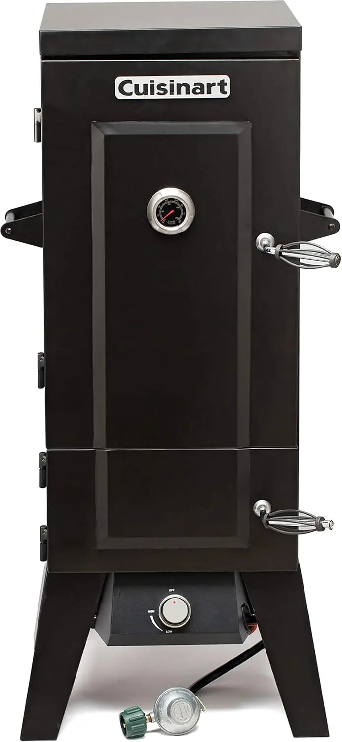 Vertical Propane Smoker with Temperature & Smoke Control, Four Removable Shelves, 36