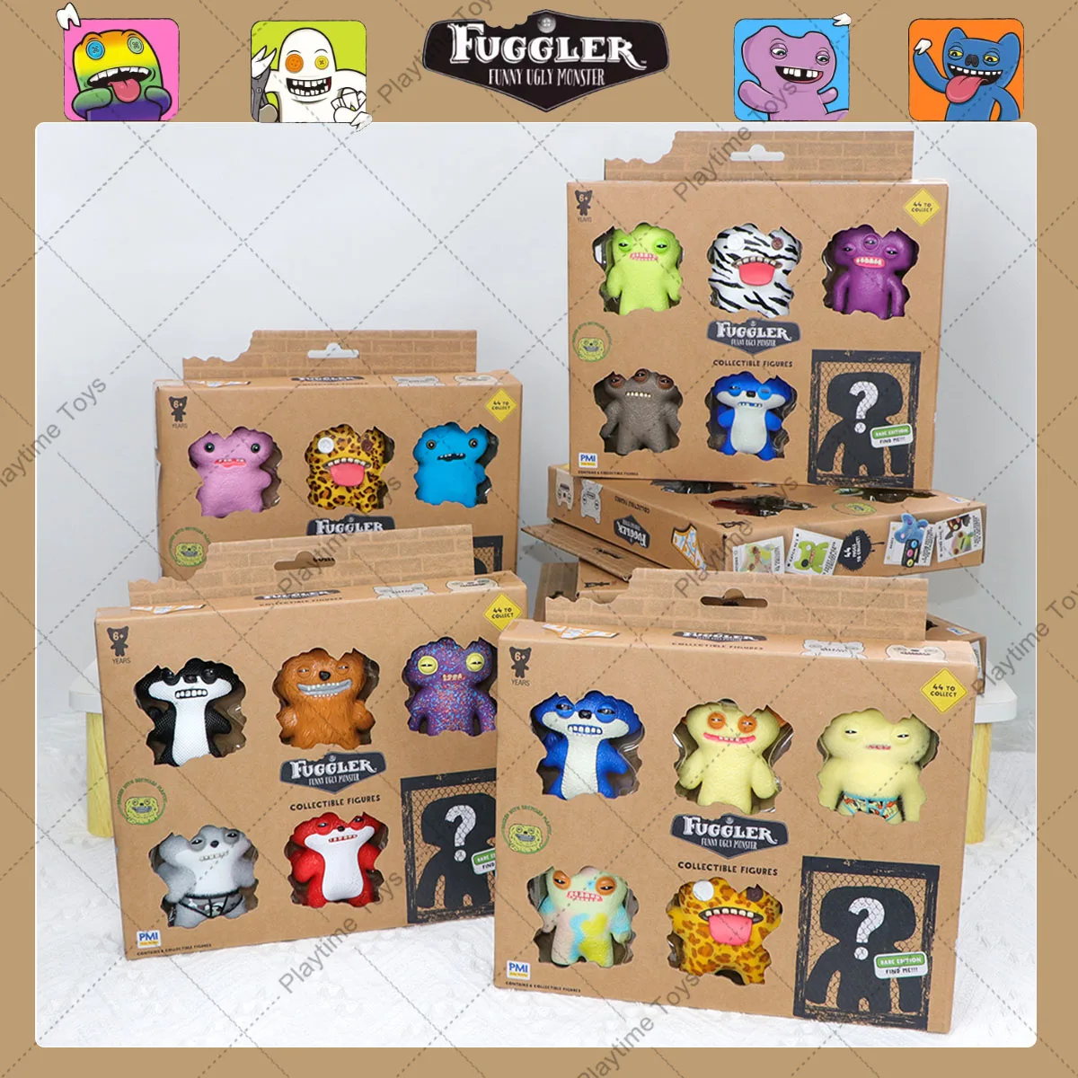 Fuggler Brzydkie Potwory 100% Oryginalne 6 Sztuk Blind Box Śmieszne Potwory z Zębami Zestaw Modeli Zabawek 6,5-8cm Figurka Niespodzianka Ozdoba Prezenty