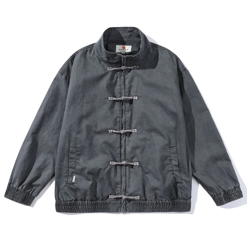 

Spring New Chinese Versatile Retro Fashion Men's Jackets Street Couple Casual Simple Loose Flip Collar Coats Casacas Para Hombre