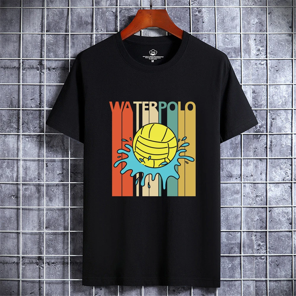 

Summer Men's Waterpolo Letters Print T-shirt Mens Designer Short Sleeve Pure Cotton Comfortable T Shirts for Male Retro Y2k Tees