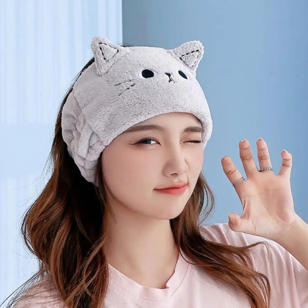 Women Headband Women Hair Accessory Embroidered Cat Coral Fleece Headband for Women Soft Hair Accessories for Girls Comfortable