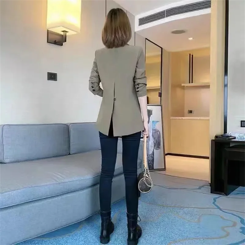 2025년 봄/가을 신상 여성용 스몰 수트 자켓, 고급 슬림핏 전문직 캐주얼 웨스턴 스타일 수트