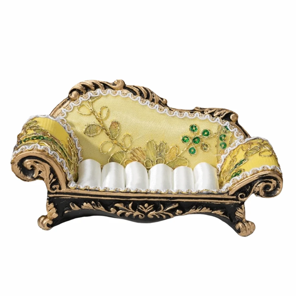 Luxury Sofa Model Ring Storage Box Multifunction Creative Jewelry Organizer Box Decorative European Couch Shaped Jewelry Box
