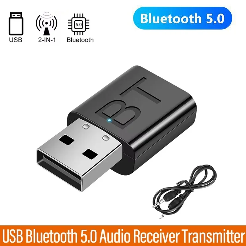 2 In 1 USB Bluetooth Receiver Transmitter Car Audio Adapter Computer Wireless Bluetooth Converter For Bluetooth Keyboard Mouse
