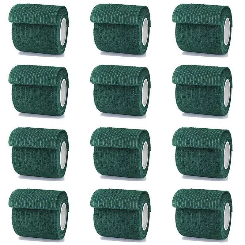 1/6/10/15Pcs 5cm Dark Green Sport Self Adhesive Elastic Bandage Wrap Tape Elastoplast For Knee Support Pads Finger Ankle Palm