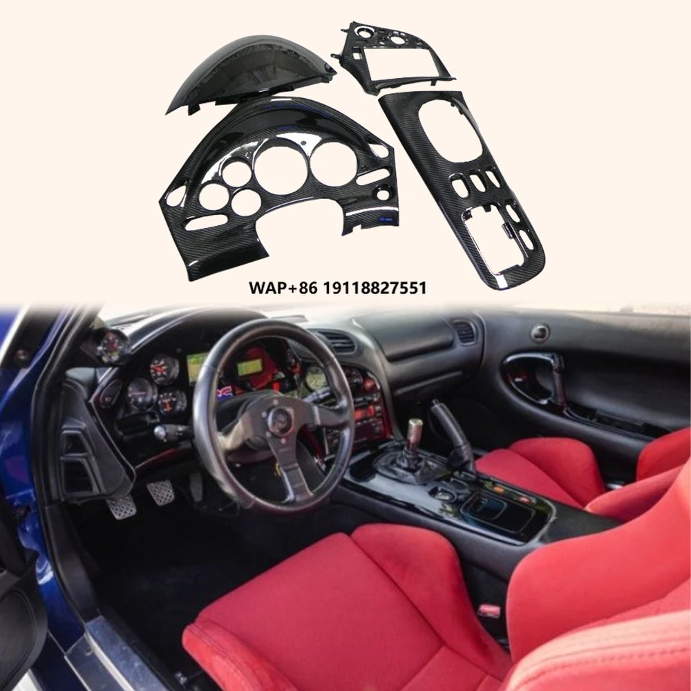 

For RX7 FD3S (LHD Only) Carbon Fiber Interior Cluster Console Dash (4pcs)