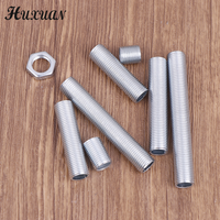 10Pcs M10 Lamp Tooth Tube Metal Hollow Threaded Tube Screw Nut Lamp Cap Galvanized Chandelier Connect Rod Fixed Base