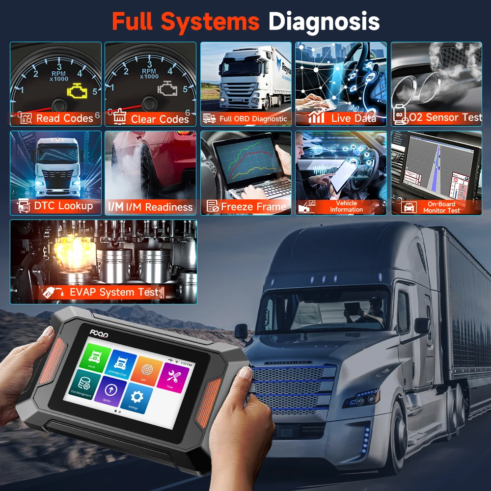 FCAR F803 Heavy Duty Truck Scanner All System Diesel Scanner Diagnostic Tool DPF Regen Tool Fit for Cummins Detroit Caterpillar