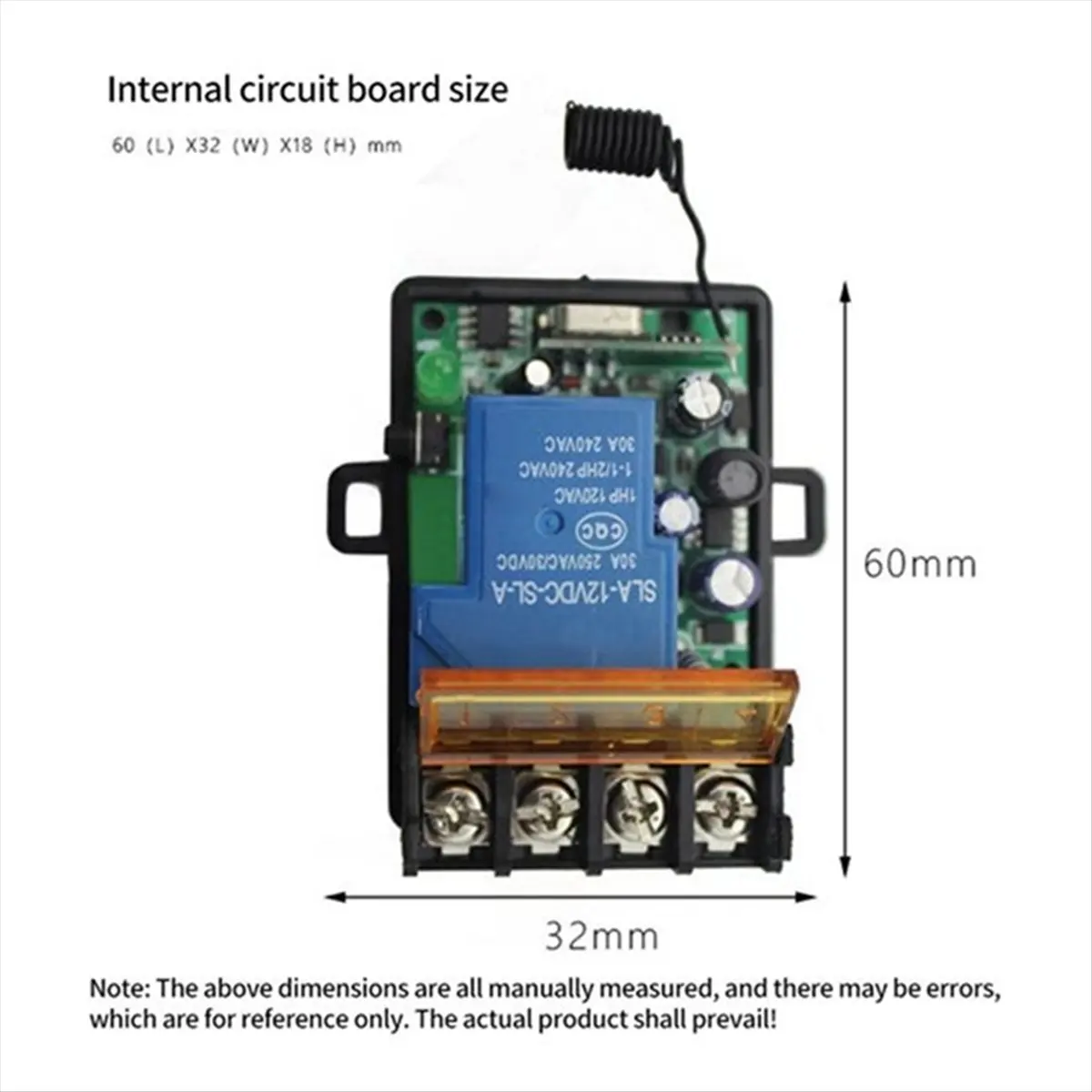 A46U AC 220V 30A Relay Receiver 1CH Receiver for Garage Door Opener & Gate
