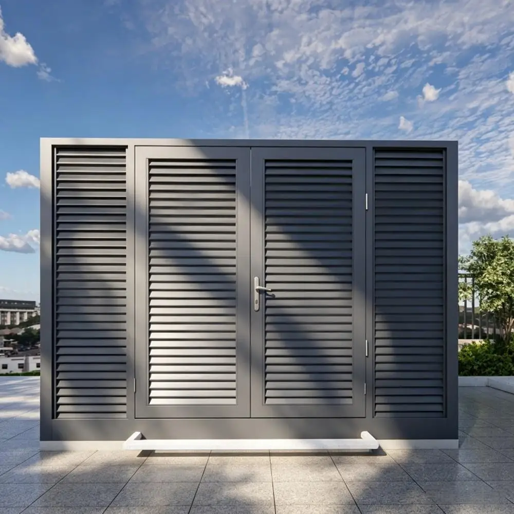 

Heavy Duty Aluminum Garden Shed Powder Coated Waterproof Outdoor Storage House Multi-functional Tool Shelter Anti-UV