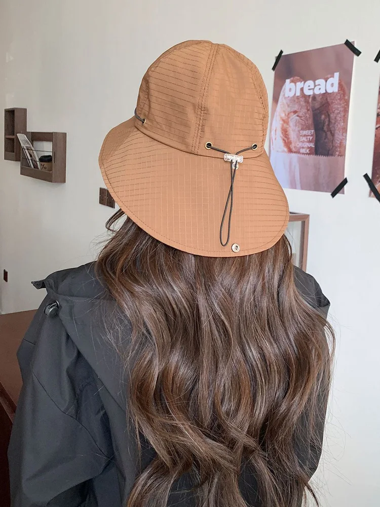 Women's Large Brim Sun Hat Casual Outdoor Travel Fiing Cap Face ade Ne Protection Summer Hat Polyester Fiber round Top