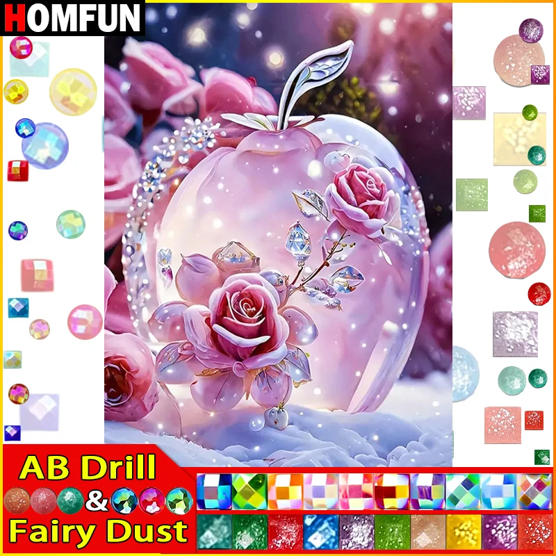 HOMFUN Fairy Dust AB Diamond Painting Full Square/Round Diamond \