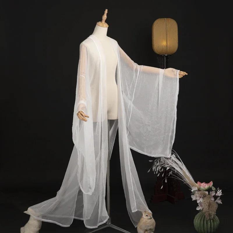 Szyfonowy czarny płaszcz Hanfu Wróżkowy kardigan Chińskie tradycyjne ubrania Hanfu Płaszcz z szerokimi rękawami Mężczyźni Kobiety Odzież festiwalowa DNV16364