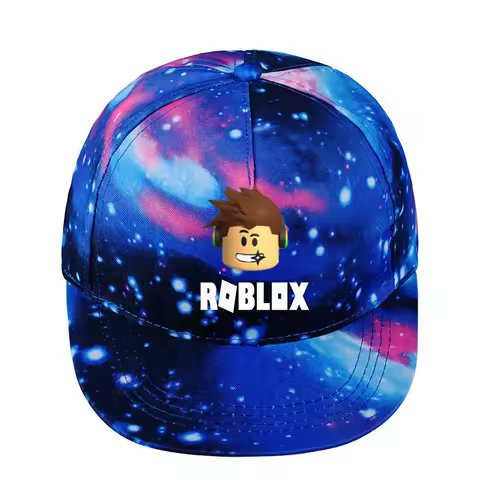 Game Roblox Baseball Adjustable Flat Brim Cap Cartoon Peripheral Unisex Fashion Sports Cap Birthday Gift