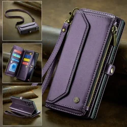 Long Crossbody Wallet Phone Case for IPhone 16 15 14 13 12 Pro Max Plus Promax Card Slot Holder Lanyard Leather Cover