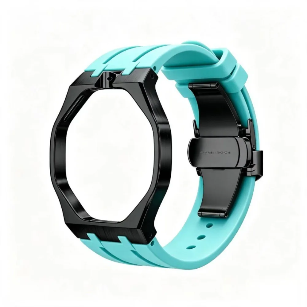Royal Oak Inspired Metal Watch Case with Silicone Strap Compatible with Swatch Collaboration AP Style Custom Watch Parts