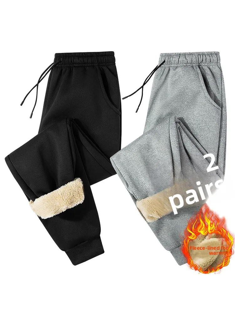 plus Size Men's Fce Lined Pants Warm Winter eepskin Cotton Trousers Extra Large Size Comfortable Casual Sports Pants