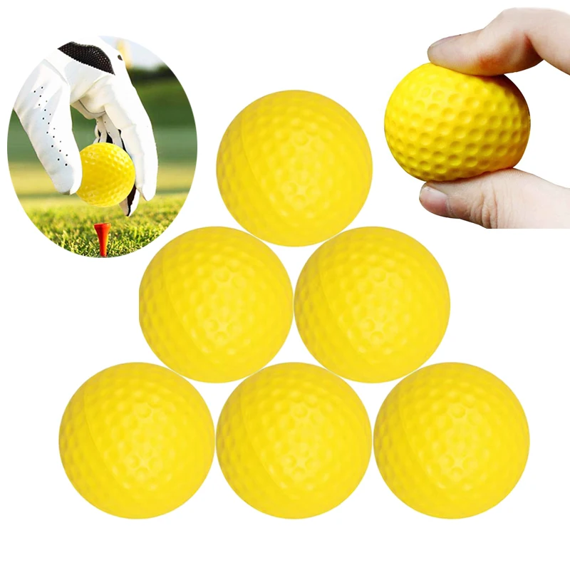 

2 ~ 10 шт. тренировочные пенопластовые мячи для гольфа, желтый мягкий мяч для занятий спортом в помещении, прочный, подходит для начинающих, тренировок на открытом воздухе на заднем дворе TMZ