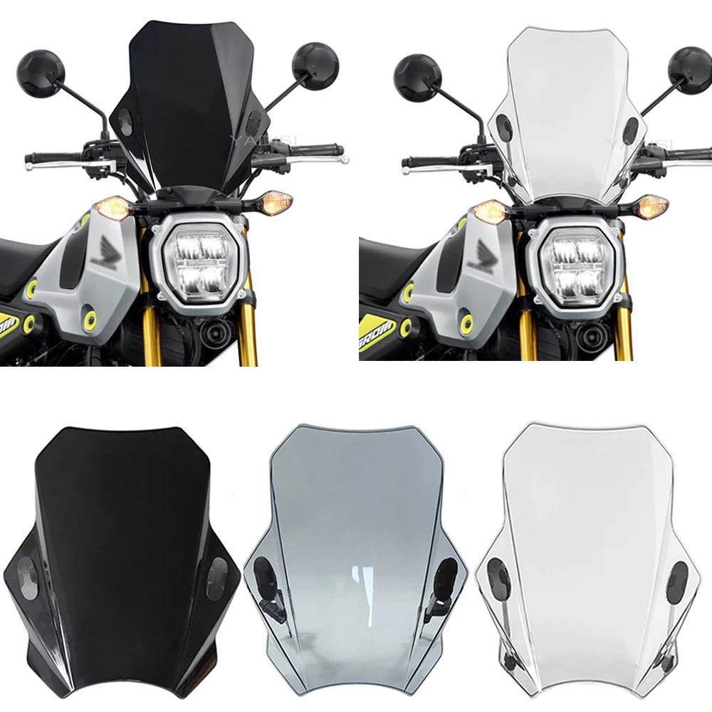 

For Honda Grom 2021 2022 Universal Motorcycle Windshield Glass Cover Screen Deflector Motorcycle Accessories