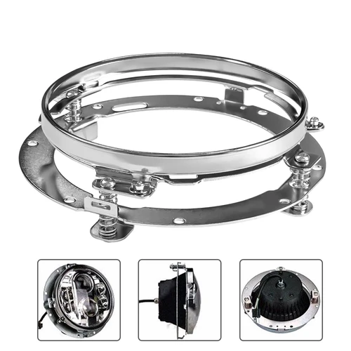 Soporte de montaje de anillo de faro redondo LED de 7 pulgadas para coche Wrangler JK Suzuki Samurai para Harley Softail Touring FLD