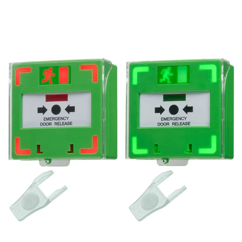 Manual Call Point With Reset Key Emergency Door Release Door Exit Button Glass Break Alarm Button for Access Control System