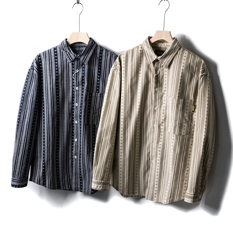 

Stylish Men's Loose Fit Long Sleeve Corduroy Shirt Casual Retro Workwear Autumn Fashion Urban Youth Square Collar Shirt