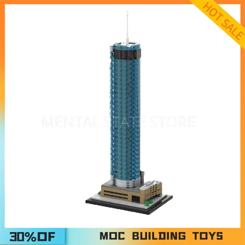 Новинка, 588 шт., индивидуальные MOC Westin Peachtree Plaza, строительные блоки, технологические кирпичи, креативная сборка, образовательная игрушка, праздничные подарки