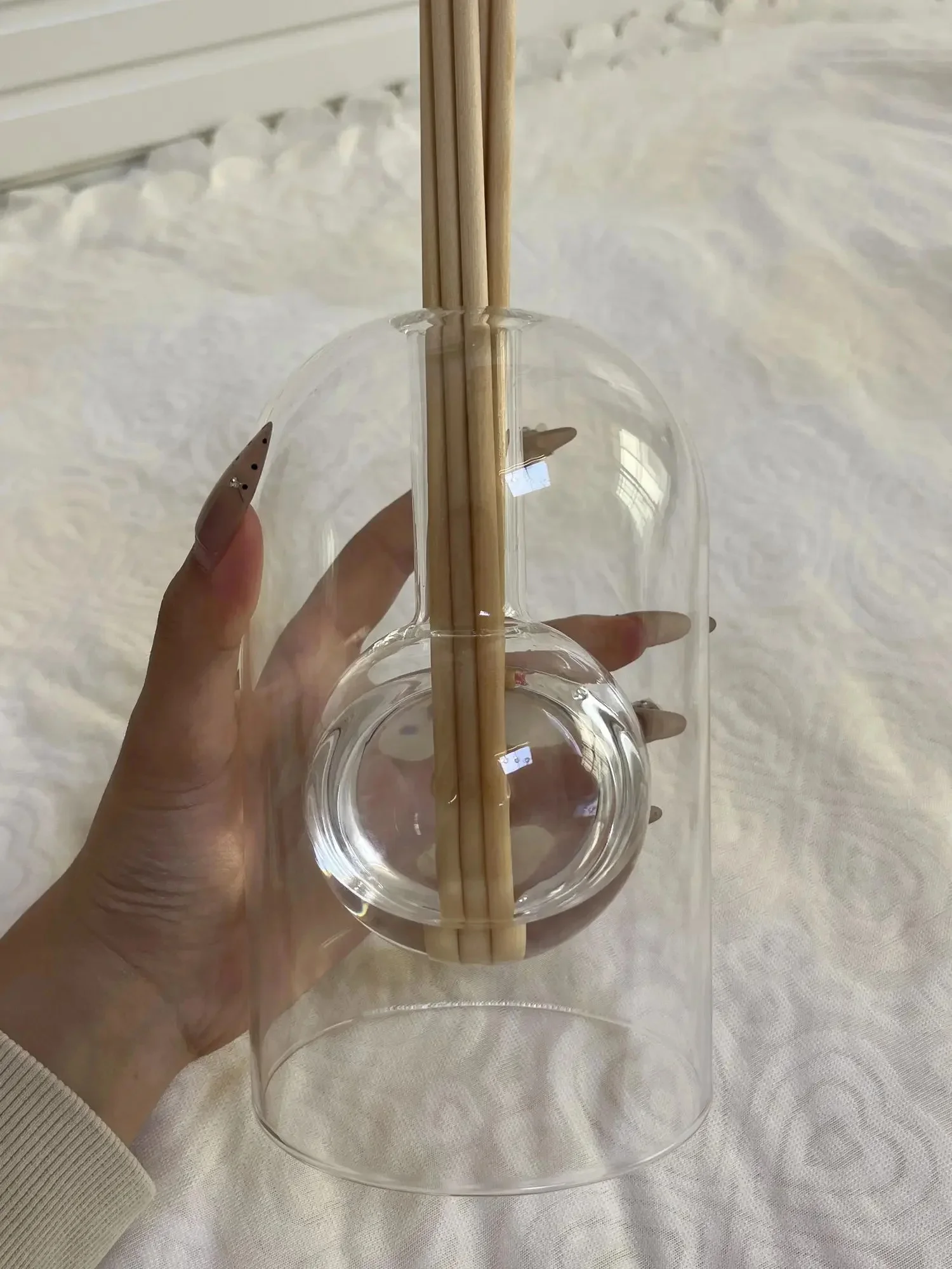 زجاجة ناشرة للعلاج العطري زجاجية للزيوت العطرية مع أعواد توزيع حاويات تخزين شفافة لديكورات المنزل الحديثة